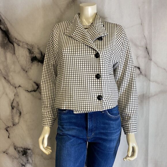 Cabi White and black check double breasted jacket - Picture 2 of 5